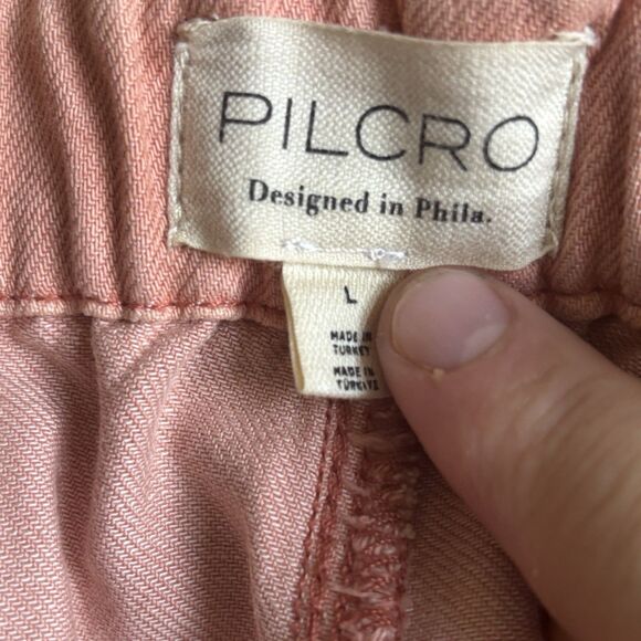 Pilcro Women Wide Leg Pants Size Large Peach Paperbag Boho Hippie Comfort Casual - Picture 9 of 12